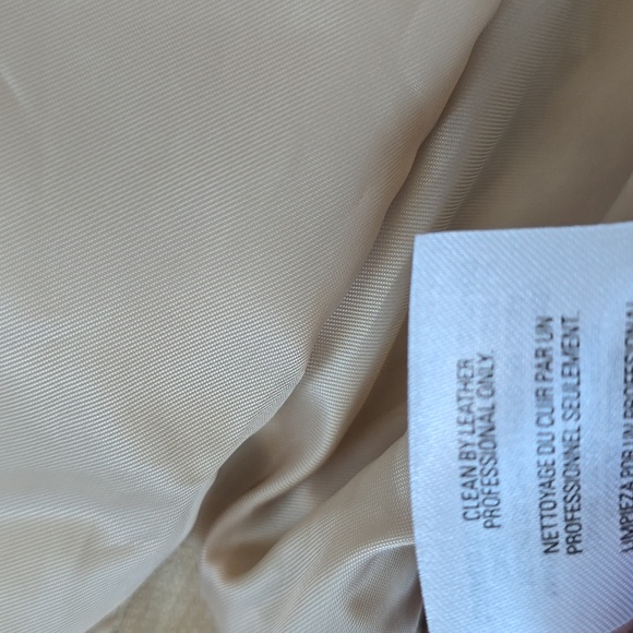 Elie Tahari lamb leather tan zip front jacket-M - Picture 9 of 10